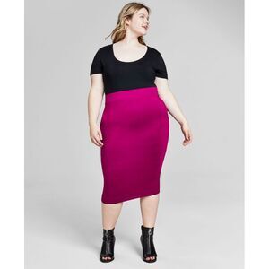 Trendy Plus Size Bodycon Jersey Midi Skirt